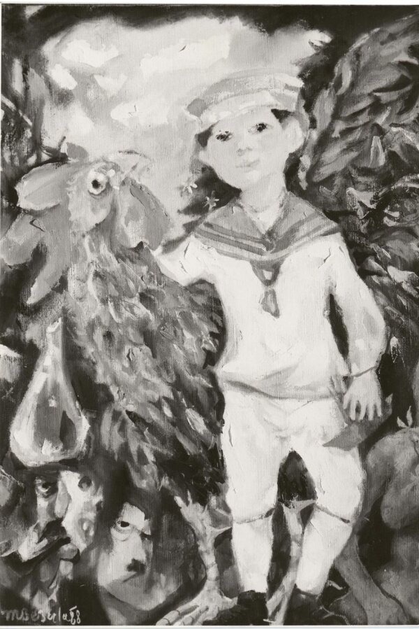 Milan Zezula, Příběh chlapečka, 1987, olej na plátně, foto: Libor Teplý